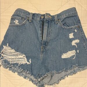 Levi's Light Blue Distressed Jean Shorts